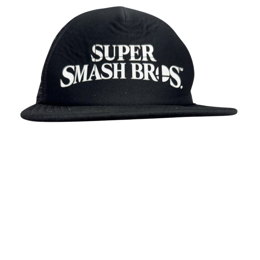 Sportiqe Super Smash Bros Hat Cap Snap Back One Size Black Trucker Nintendo Mens